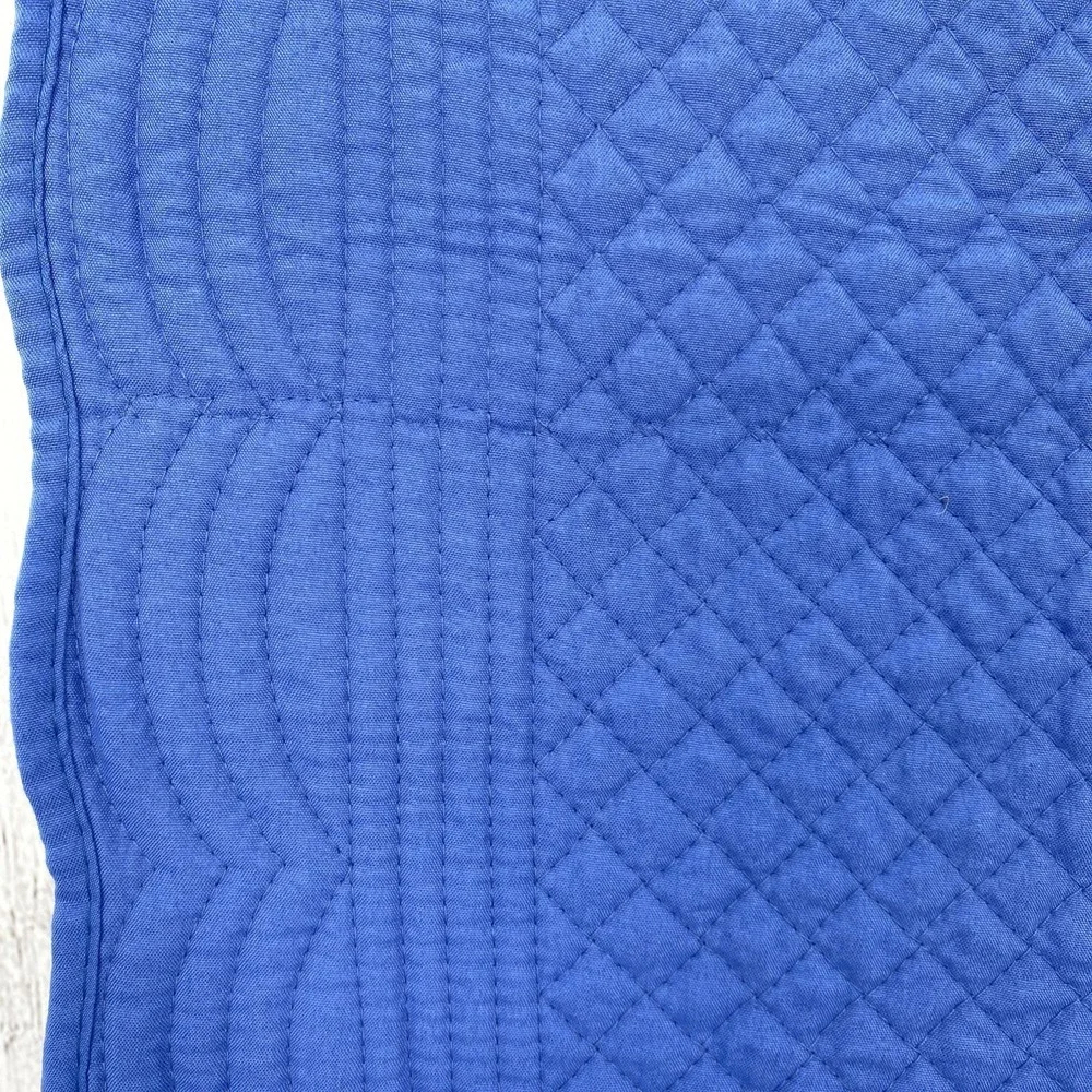 Laura Ashley Table Runner Blue White Gingham Check Plaid Quilted Spring Easter